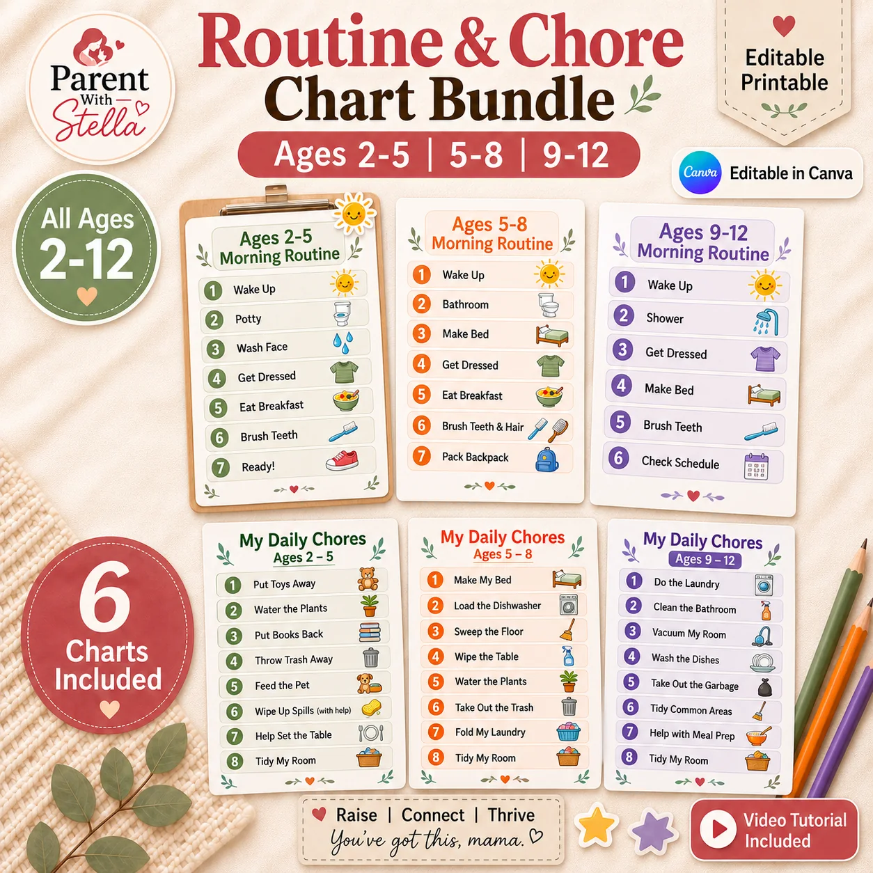 Routine & Chore Chart Bundle
